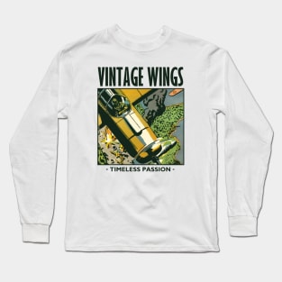 Vintage Wings, Aviation Passion Long Sleeve T-Shirt